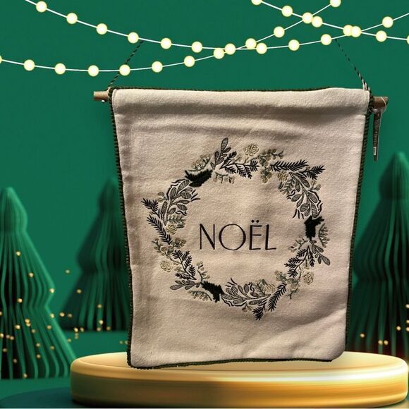 NOEL EMBROIDERED WALL HANGING - Picture 1 of 6